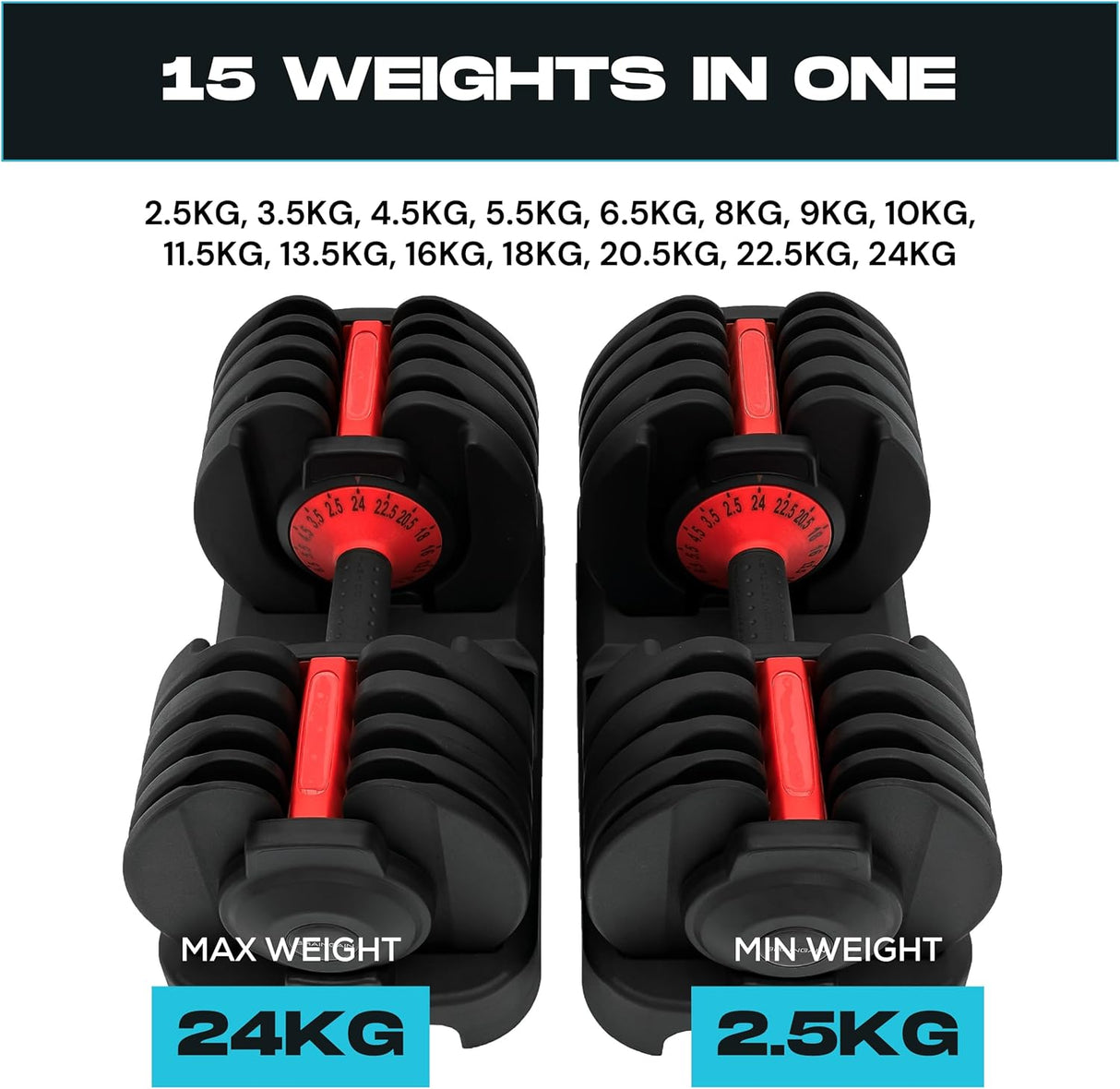 24kg Adjustable Dumbbell (Pair)