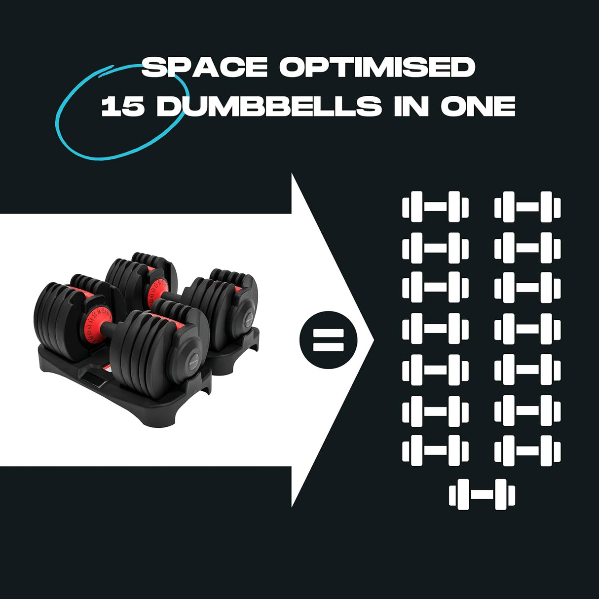 24kg Adjustable Dumbbell (Pair)