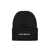 Black BRAINGAIN GOOD VIBES ONLY BEANIE (2nd)